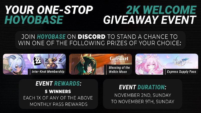 We're running a giveaway on Discord as a thank you for 2k members!If you want a chance to win a Welkin or IK membership or Express pass - Join our discord and enter!